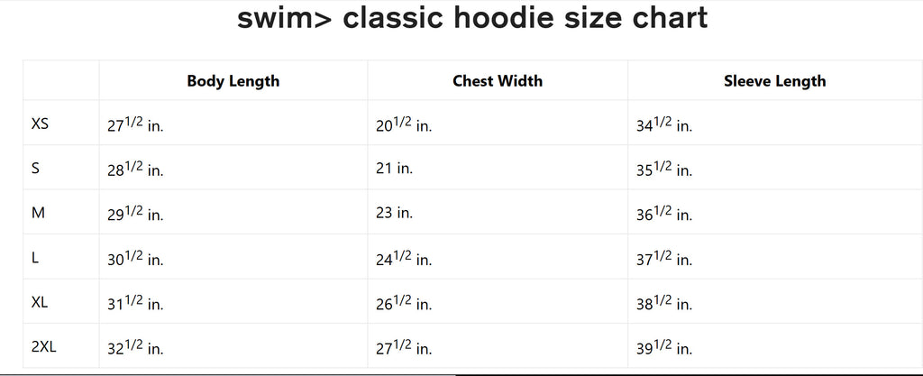 swim> classic black hoodie